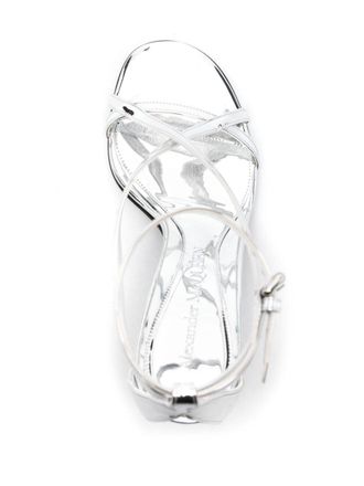 Alexander McQueen Armadillo Sandal Heel - Silver