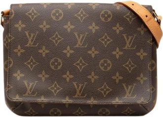 Louis Vuitton Pre-owned Musette Tango - Dames - Vintage Schoudertas - Bruin - ONE Size - Leer - Vintage