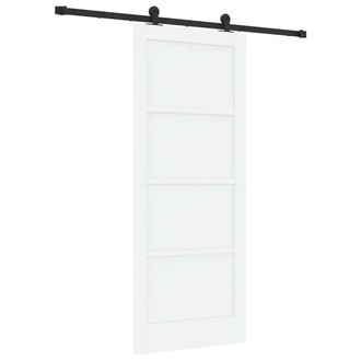 Berkfield Home Sliding Door with Hardware Set White 83x202 cm Solid Wood Pine