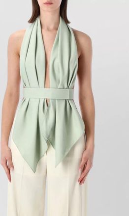 Alberta Ferretti halterneck top scarf effect back detail