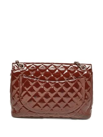 Chanel maxi Classic Flap shoulder bag - women - Patent Leather - One Size - Red