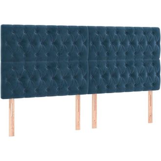 vidaXL Cabecero Terciopelo Azul Oscuro 200x7x118/128 cm vidaXL