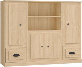 vidaXL Highboards 3 pcs Sonoma Oak Engineered Wood Vidaxl