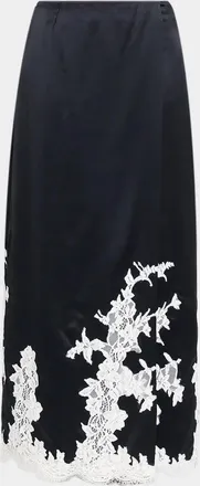 SIMKHAI Dominique Satin Midi Skirt