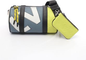 Louis Vuitton Blue Multi-Color Yellow Leather Shoulder Bag (Pre-Owned)