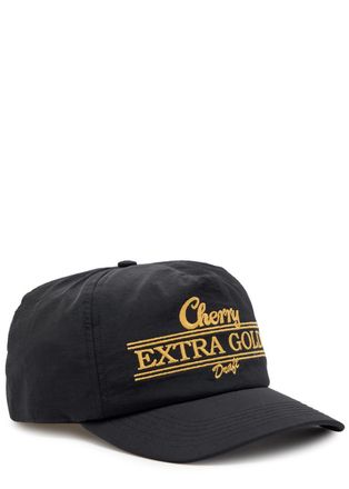 Cherry Los Angeles Extra Gold 5 Panel Embroidered Nylon cap - Black - One Size
