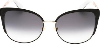 Kate Spade New York Womens Kate Spade Genice Black Gold Frame Grey Gradient Lens Sunglasses - Size: ONE size
