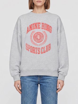 Anine Bing Felpa girocollo in misto cotone con logo e vestibilit&agrave; relaxed