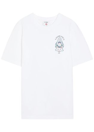 Casablanca Casablanca Hotel Printed Cotton T-shirt - White - XL