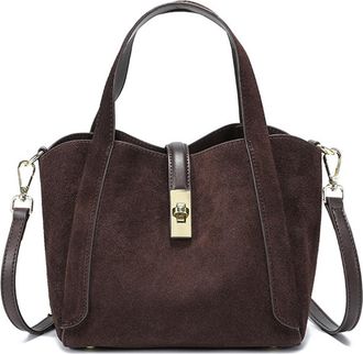 Generic Leather Suede Bag Women Handbag Womens Shoulder Bags Female Crossbody(1539-Coffee)