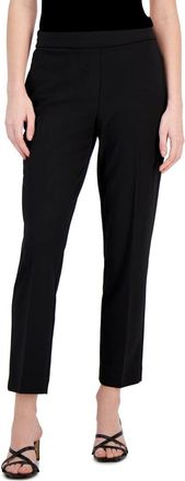 T Tahari Crepe Ankle Pants Womens Black Slim Fit Pull On Zip Fly FTS1489