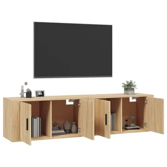 Berkfield Home Classic Wall-mounted TV Cabinets 2 pcs Sonoma Oak 80x34.5x40 cm in Light Tan