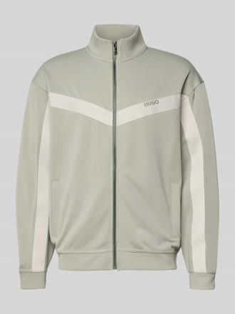 HUGO BOSS Relaxed Fit Sweatjacke mit Baumwoll-Anteil Modell DARTI in Mint, Gr&ouml;&szlig;e XXL