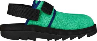 Reebok Dames-fleece-klompen met dikke zool (Groen/Kobalt)