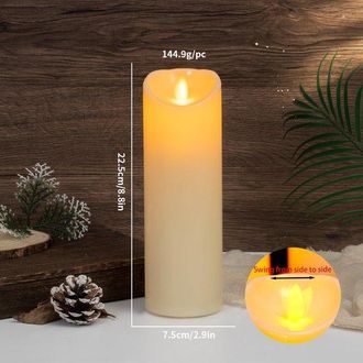 OEM Velas, 1 Unidad, Vela Exterior Impermeable Con Luz Led, Inal&aacute;mbrica Y Segura, 7,5 X 22,5 Cm, Vela Led Intermitente, Pl&aacute;stico (pilas No Incluidas)