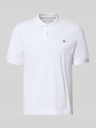 GANT Slim Fit Poloshirt mit Logo-Stitching in Weiss, Gr&ouml;&szlig;e XXXL