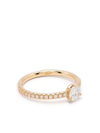 Loyal.e Paris Anello Solitaire in oro giallo 18 carati con diamanti