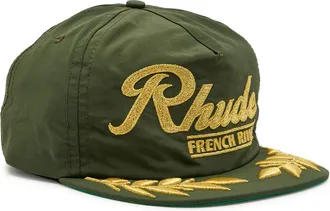Rhude Rhude French Riviera Metallic Embroidered Nylon cap - Green - One Size