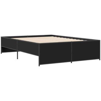 vidaXL Vidaxl - Estructura De Cama Madera De Ingenier&iacute;a Y Metal Negro 120x190cm