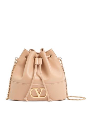 Valentino Garavani Pink VLogo Signature Mini Bucket Bag