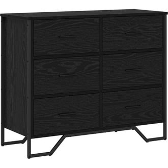vidaXL Cajonera Roble Negro 91 X 35.5 X 74.5 Cm Madera Contrachapada Vidaxl