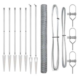 Berkfield Home Hexagon Fence 1.5x10 m Galvanised Steel in Silver