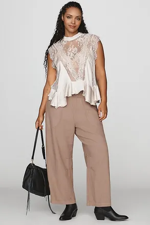 Pilcro Reese Smocked Pull-On Barrel Pants