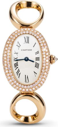 Cartier Pre-owned Cartier Baignoire Quartz Diamond White Dial Ladies Watch 19681