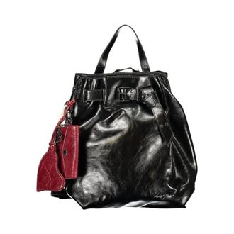Desigual Mochila Convertible con Acento de Charm - Bags - Mujer - Negro - ONE SIZE