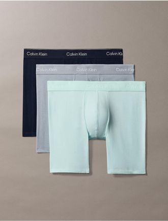 Calvin Klein Mens Icon Cotton Stretch 3-Pack Boxer Brief - Light/Pastel Green - XL