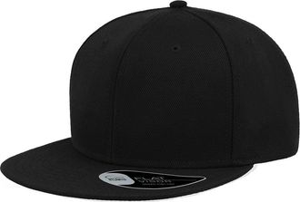 Atlantis Snap Back Flat Visor 6 Panel Cap (One Size) (Black)