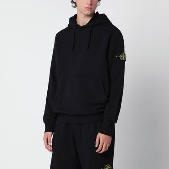 Stone Island Black cotton hoodie