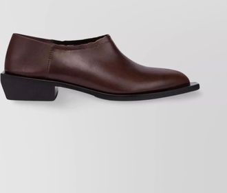 Moschino leather logo print loafers