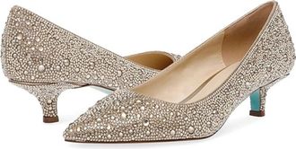 Blue by Betsey Johnson Blue by Betsey Johnson Scout Pump Women Gold Rhinestone Kitten Heel ZOGG2299