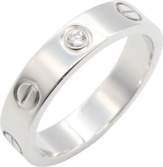 Cartier Silver Clear Band Ring (Pre-Owned)