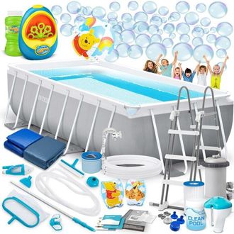 OEM Piscina De Jard&iacute;n Con Estructura 488 X 244 X 107 Cm 21 En 1 Intex 26792 + M&aacute;quina De Burbujas Gratis