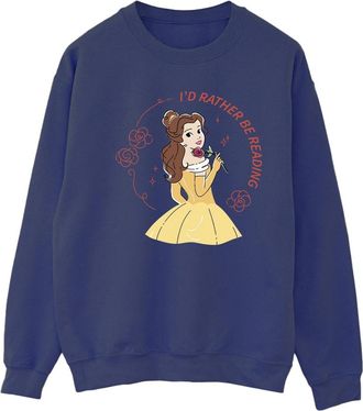 Disney Dames/Dames Beauty And The Beast I&acute;d Rather Be Reading Sweatshirt (Marineblauw)