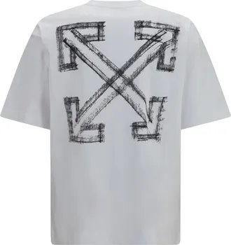 Off-white Mens T-Shirt Motion Arrow Skate White Cotton T-Shirts And Polos