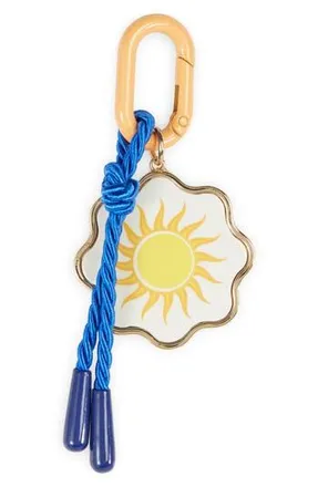 Leith Painted Sun Carabiner Clip Bag Charm in Yellow Multi- Gold at Nordstrom Rack