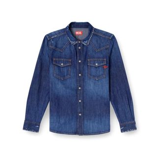 Diesel Heren, Overhemden, Blauw, Maat: M Denim