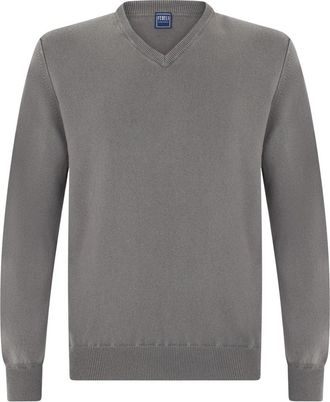 Fedeli Pull Cashmere V-neck - Heren - V-hals truien - Grijs - L - Kasjmier - Truien & Vesten