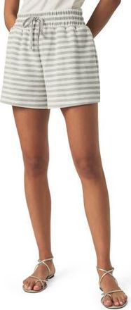 Splendid Stripe Drawstring Terry Shorts in Light Heather Grey Stripe at Nordstrom Rack, Size X-Large