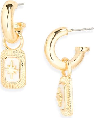 Nordstrom Rack Starburst Inlay Drop Earrings in White- Gold at Nordstrom Rack
