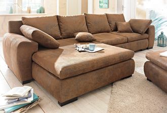 HOME AFFAIRE Ecksofa »Cara Mia L-Form, B: 325 cm« mit 4 Zierkissen, optional Bettfunktion & Bettkasten
