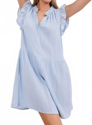 Velvet Eyelet Mini Dress In Island