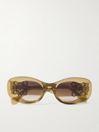 Loewe Occhiali Da Sole Oversize In Acetato Con Montatura Cat-eye Anagram - Giallo