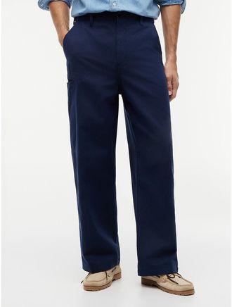 Tommy Hilfiger Mens Cotton-Linen Blend Utility Chino - Navy - 34W x 32L