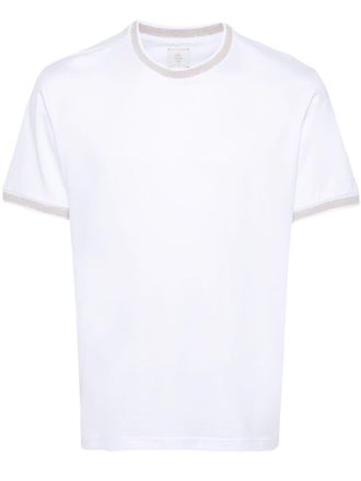 Eleventy striped-edge T-shirt - White