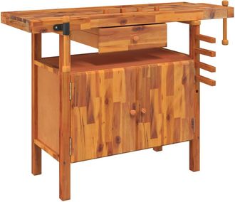 vidaXL Vidaxl - Banco Trabajo Caj&oacute;n Y Tornillos Banco Madera Acacia 124x52x83cm