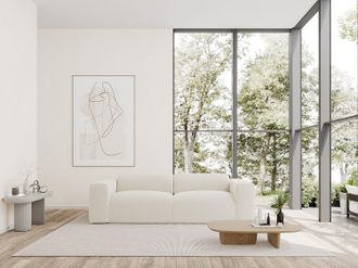 Vente-Unique Divano 4 posti in Tessuto bouclette Bianco - POGNI di Maison C&eacute;phy